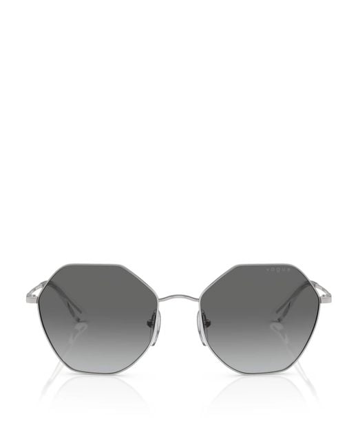 Vogue Gray Metal Irregular Sunglasses