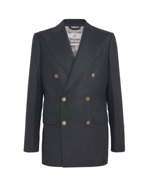 Vivienne Westwood Blue Virgin Wool-Blend Captain Blazer for men
