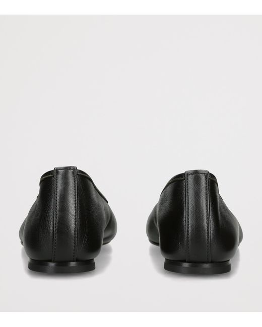 Dear Frances Black Leather Balla Ballet Flats