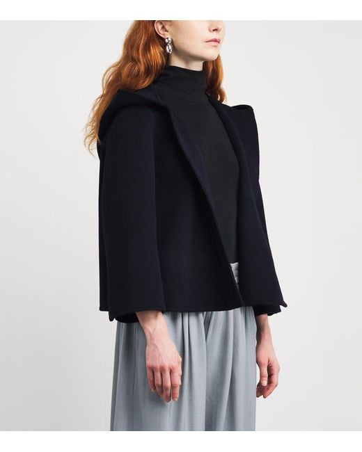 Wolk Morais Blue Cashmere Hooded Paletot Jacket