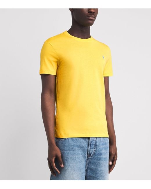 Polo Ralph Lauren Yellow Cotton Custom-Fit Polo Pony T-Shirt for men