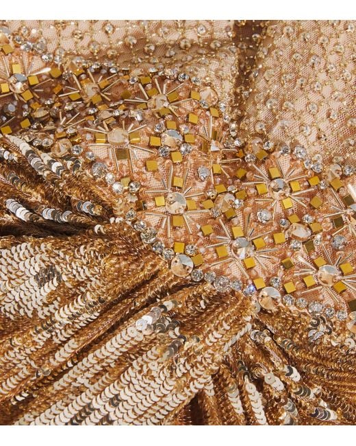 Jenny Packham Metallic Embellished Only You Maxi Dress