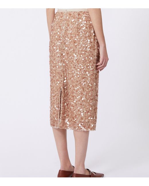 Weekend by Maxmara Pink Sequinned Midi Skirt