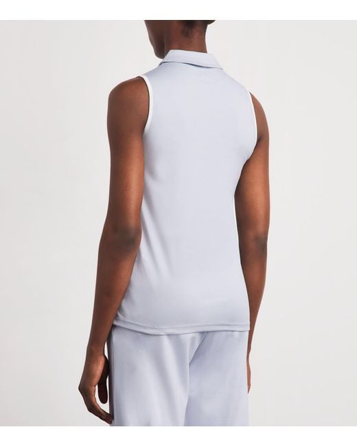 Eleventy White Cotton Sleeveless Polo Shirt