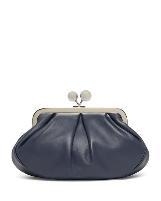 Weekend by Maxmara Blue Small Leather Pasticcino Clutch Bag