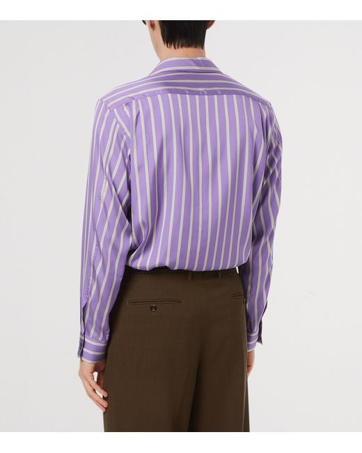 Tom Ford Purple Silk Stripe Shirt for men