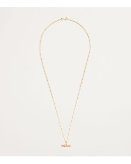 Bleue Burnham Metallic Recycled Willow Bar Pendant Necklace for men