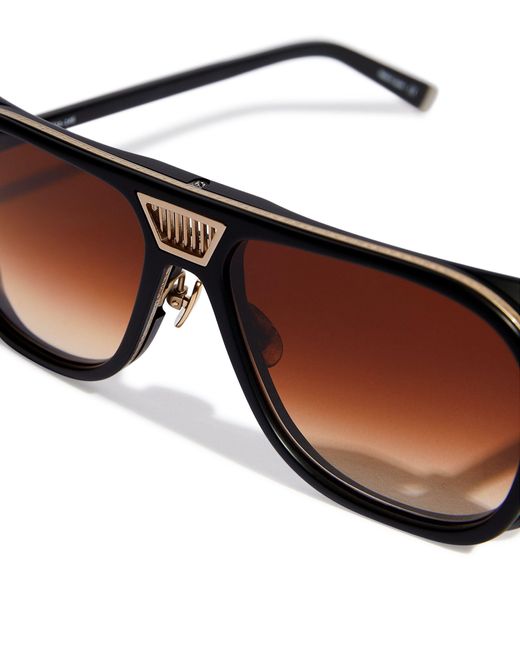 Matsuda Brown Gradient Lens Aviator Sunglasses for men