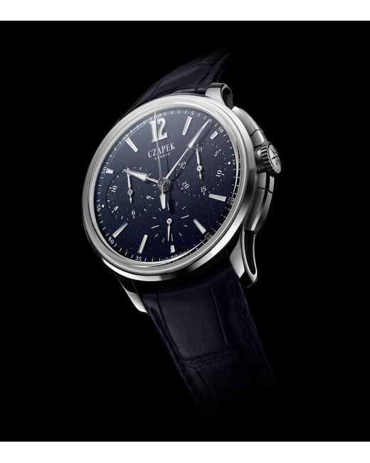 Czapek Black Stainless Steel Faubourg De Cracovie Aventurine Watch for men