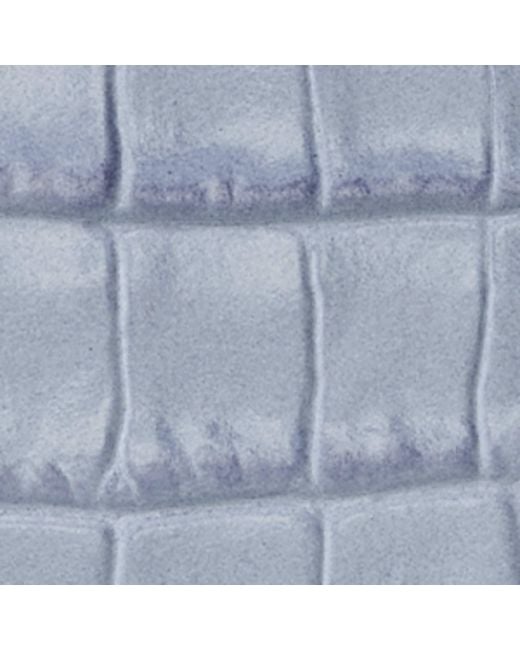 Aspinal Blue Leather Croc-Embossed Mayfair Purse