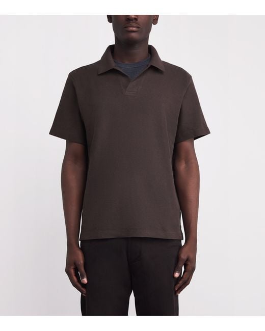 FRAME Black Cotton Polo Shirt for men