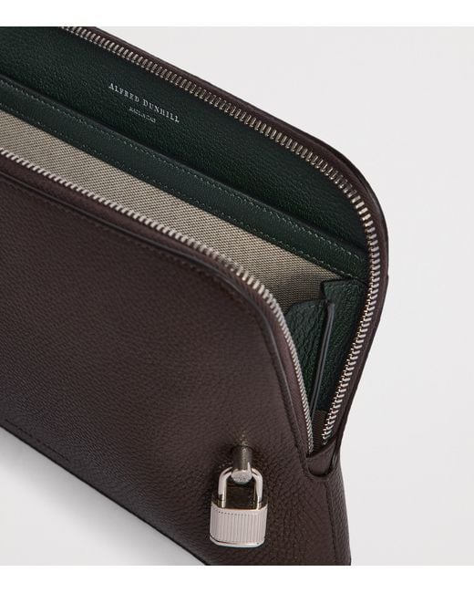 Dunhill Brown Leather Bourdon 27 Pouch for men