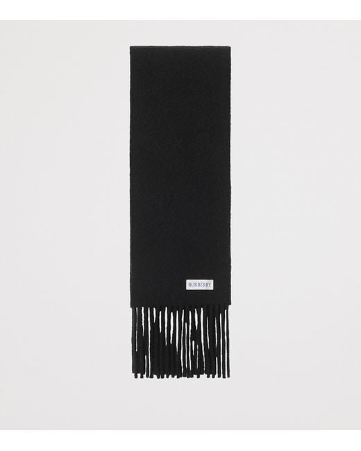 Burberry Black Cashmere Check Scarf