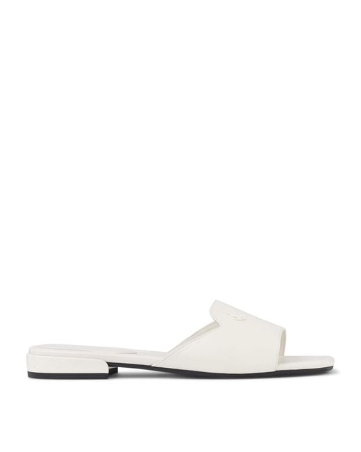 Jimmy Choo White Dina Leather Sandals