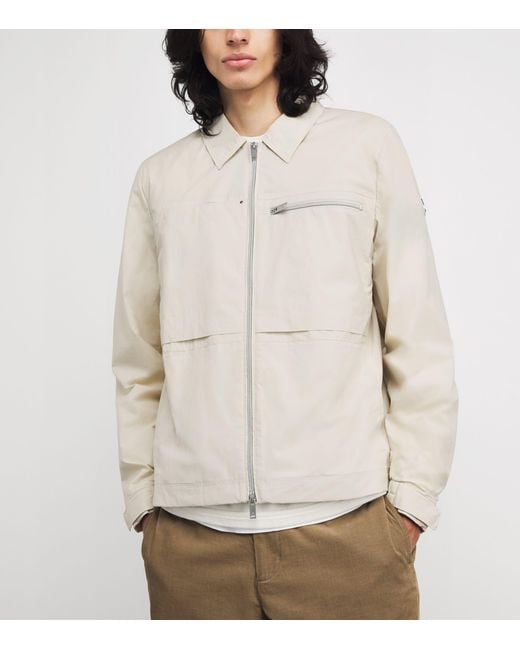 Moose Knuckles White Collared Track Jacket for men