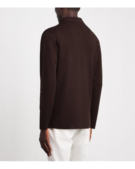 Lardini Brown Virgin Wool Double-Breasted Cardigan for men