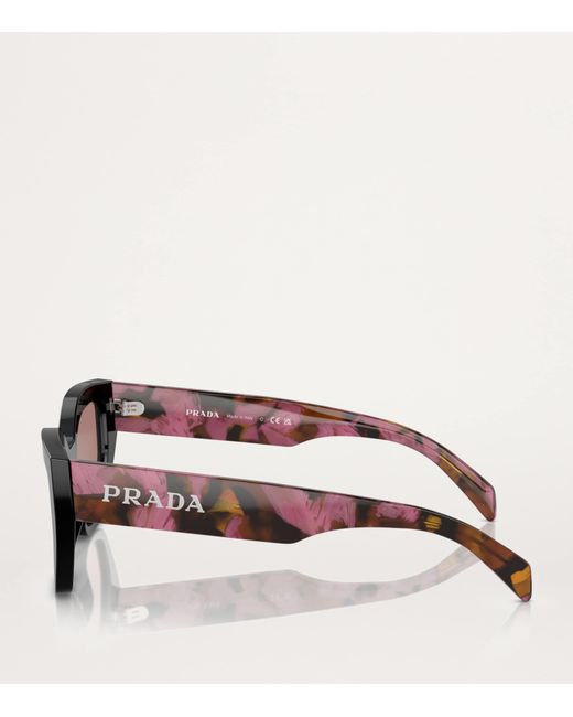 Prada Brown Brushstroke Geometric Sunglasses