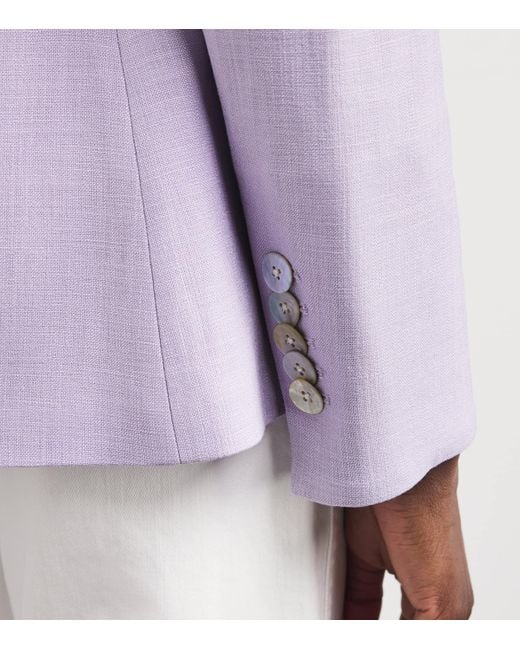 Veronica Beard Purple Double-Breasted Miller Dickey Blazer