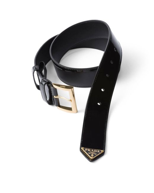 Prada Black Patent Leather Belt
