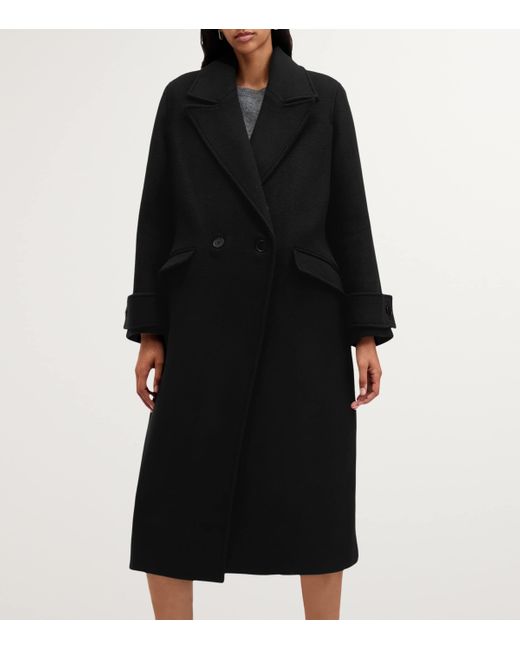 AllSaints Black Double-Breasted Mabel Coat