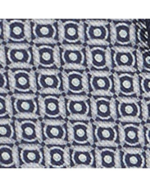 Boss Blue Silk Patterned Pocket Square for men