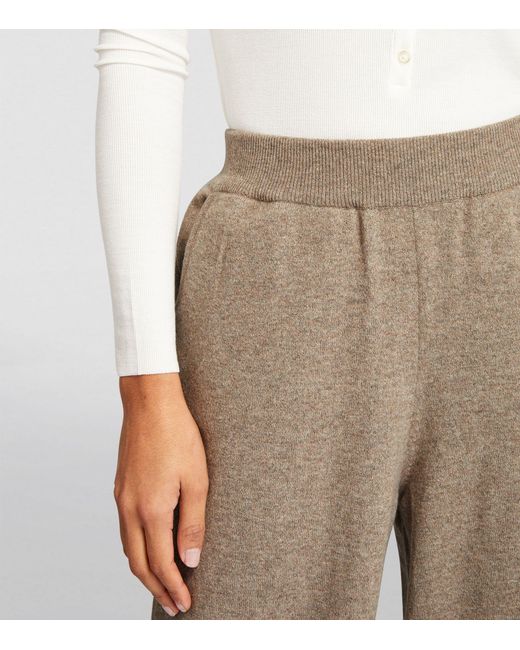 Johnstons Natural Cashmere-blend Wide-leg Sweatpants