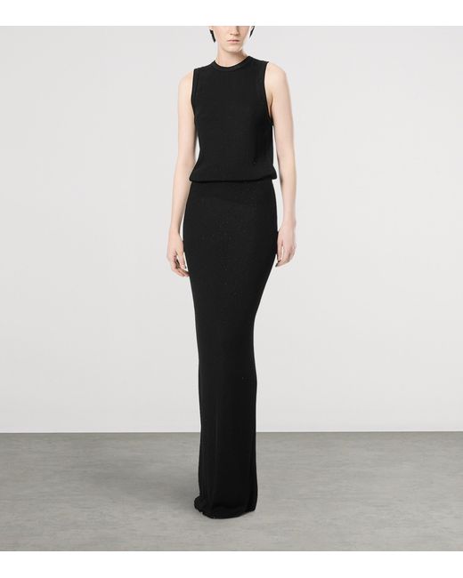 Tom Ford Black Micro-Sequin Knitted Maxi Skirt