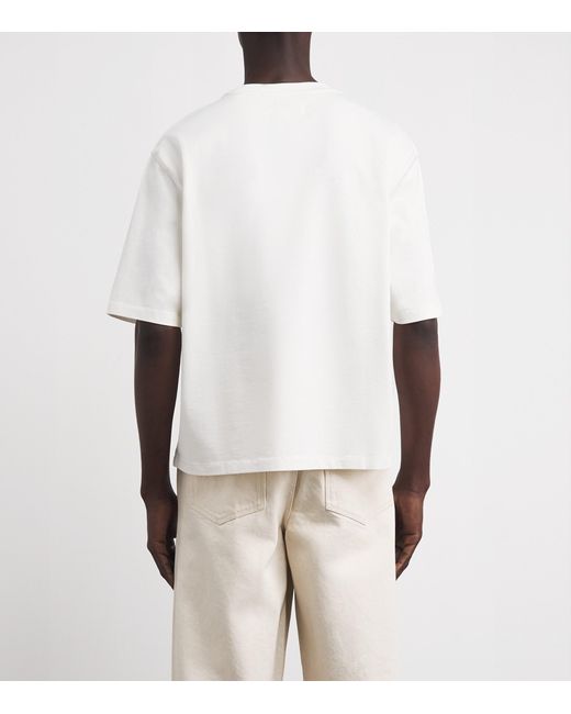 Wax London White Organic Cotton Cropped Mark T-Shirt for men