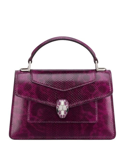 BVLGARI Purple Mini Serpenti Forever Top-Handle Bag