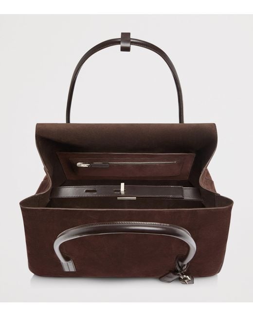 Tom Ford Brown Large Suede Eclipse Shoulder Bag