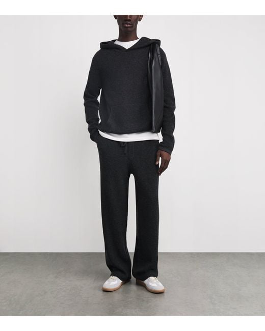 PAIGE Black Merino-Cashmere-Blend Ojai Hoodie for men