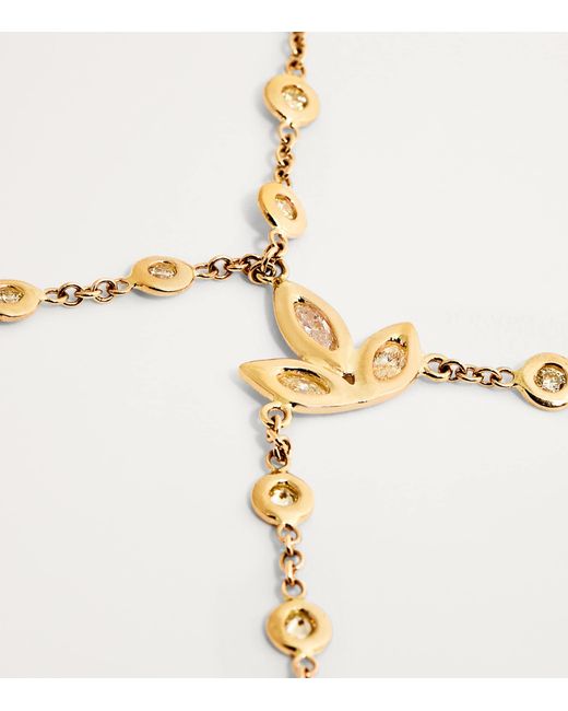 Jacquie Aiche Metallic And Diamond Marquise Blossom Finger Bracelet