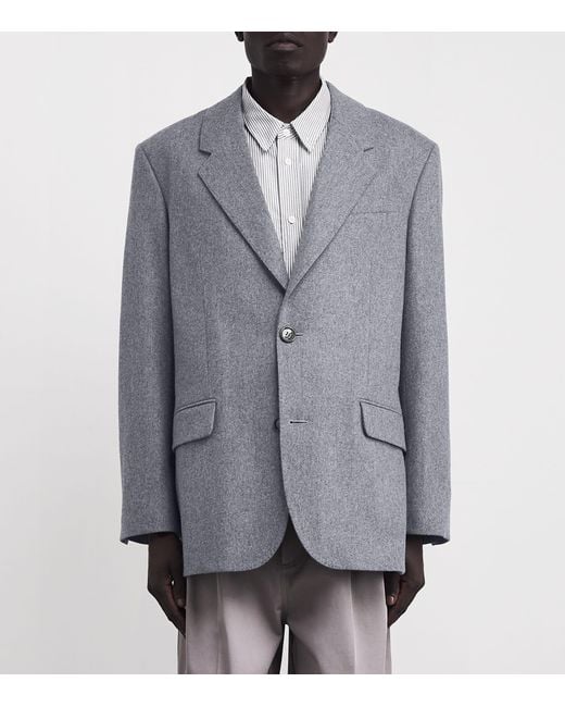 AMI Gray Wool Oversized Blazer for men