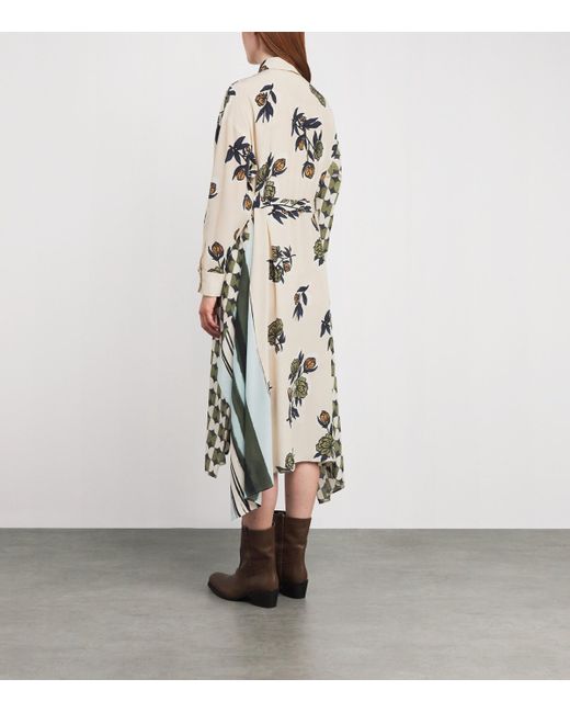 Weekend by Maxmara White Silk Printed Midi Dress