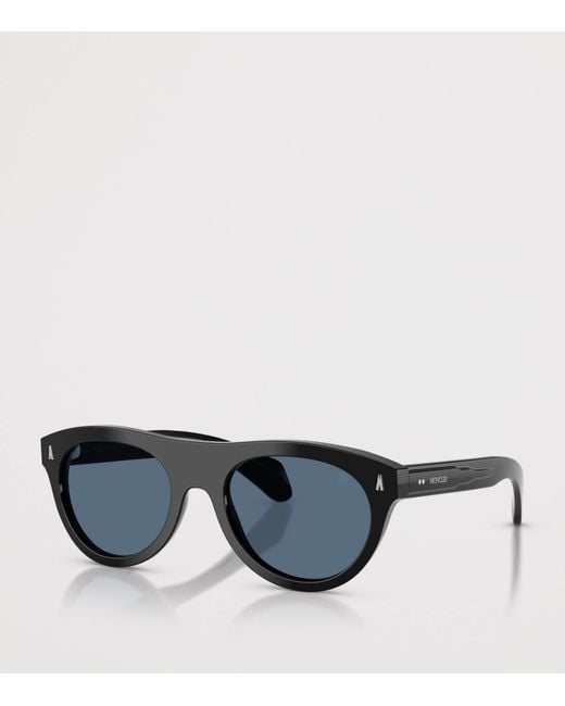 Moncler Blue Splash Round Sunglasses