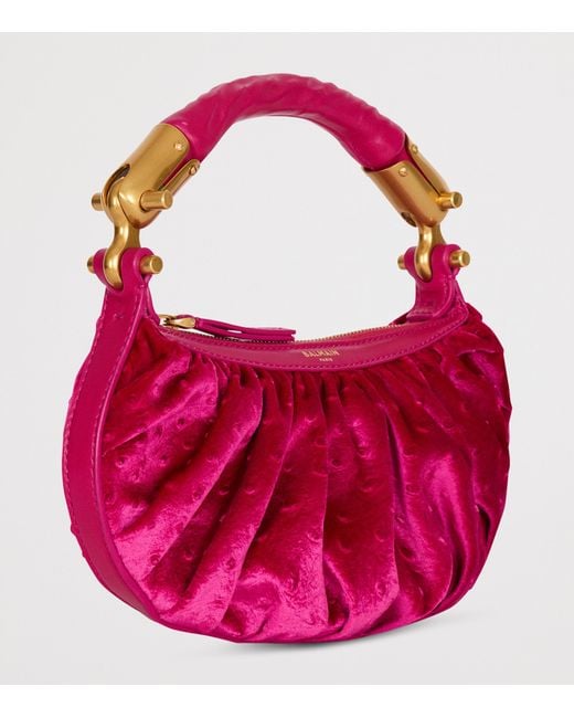 Balmain Pink Mini Ebene Top-Handle Bag