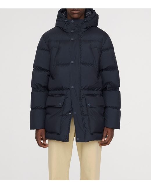 Burberry Blue Hooded Down Puffer Jacket for men