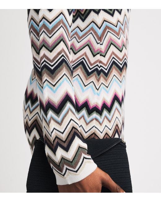 Missoni White Chevron Knit Midi Dress