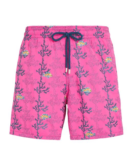 Vilebrequin Pink Embroidered Seaweed Swim Shorts for men