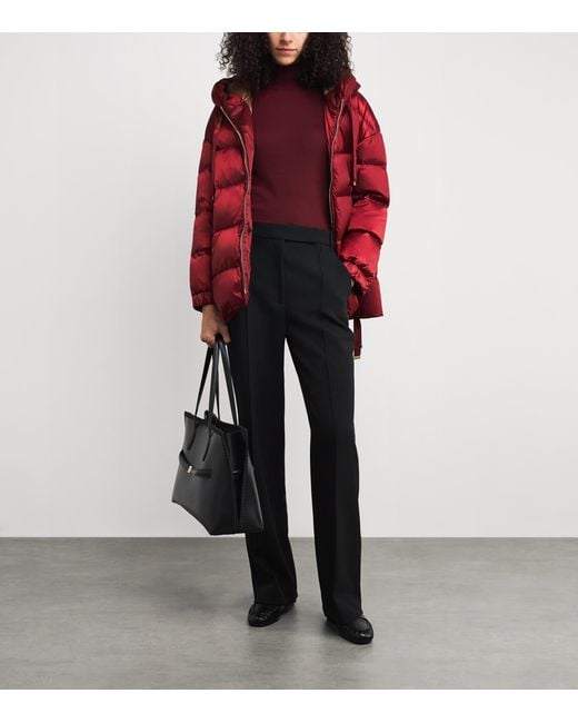 Max Mara Red Water-Resistant Down Puffer Jacket