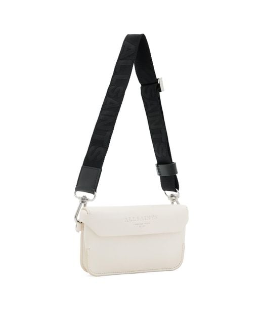 AllSaints White Leather Zoe Cross-body Bag
