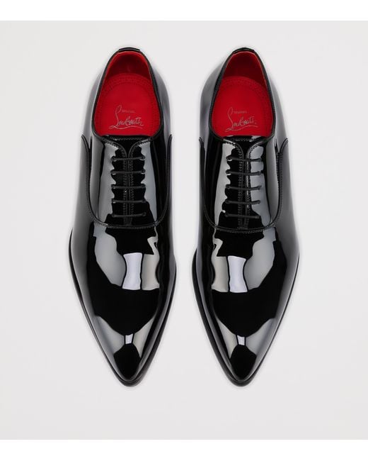 Christian Louboutin Black Pelvis Patent Leather Oxford Shoes for men