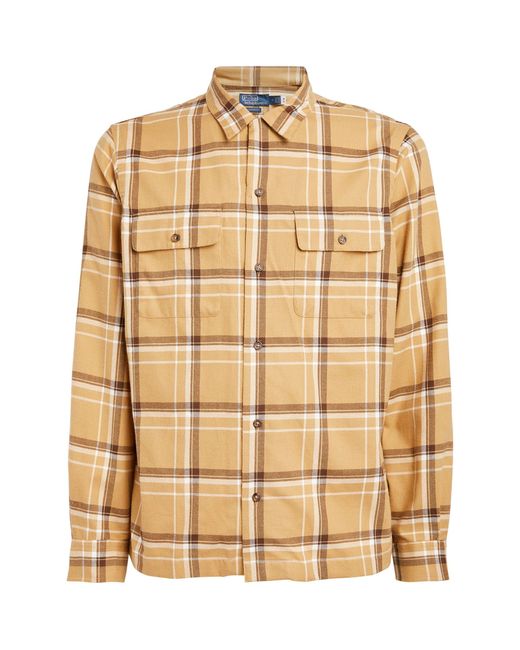 Polo Ralph Lauren Check Flannel Shirt in Brown for Men | Lyst Canada