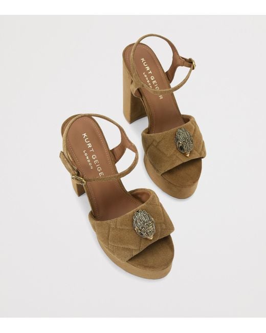Kurt Geiger Metallic Suede Kensington Platform Sandals