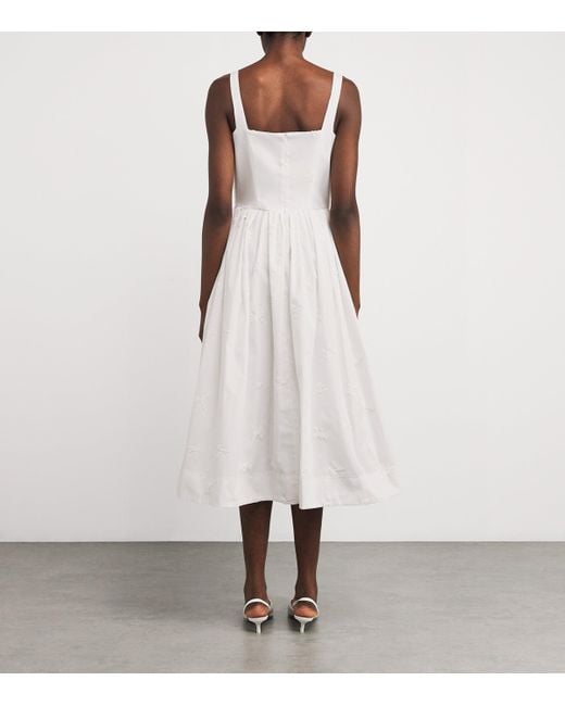 Maje White Sequinned Sleeveless Midi Dress