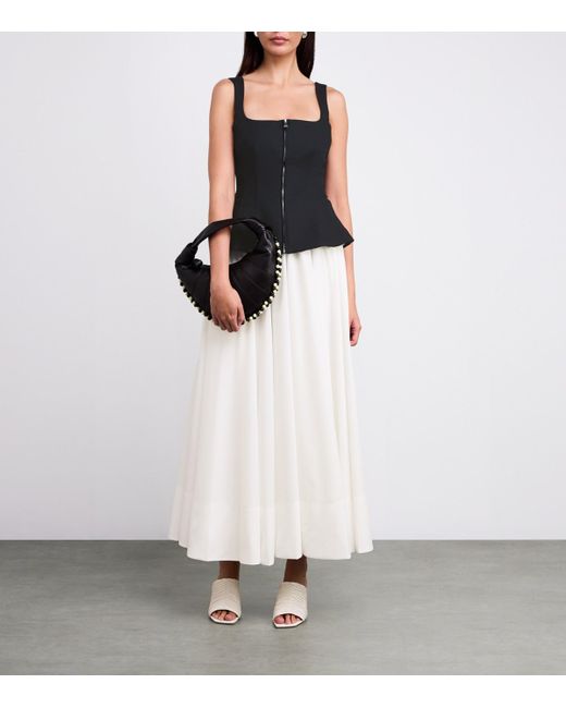 Jonathan Simkhai White Peplum Corset Jolynn Maxi Dress