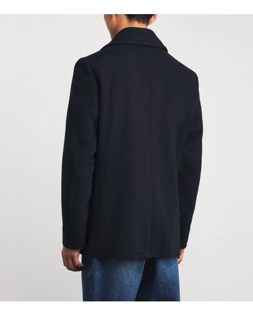 Polo Ralph Lauren Blue Wool-Blend Melton Peacoat for men