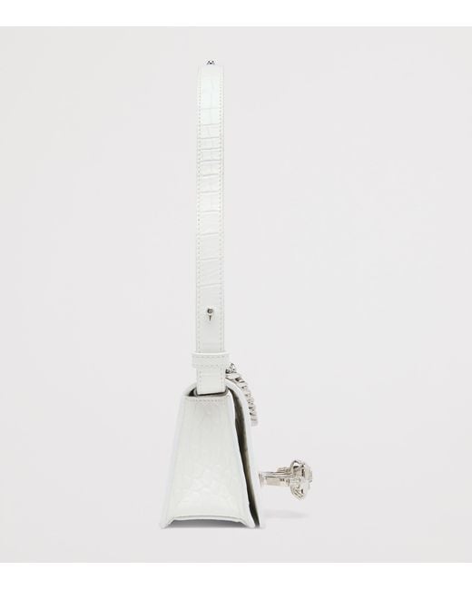 McQueen White Leather Skull Four-Ring Top-Handle Bag