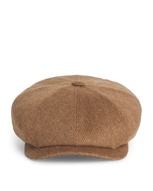 Stetson Brown Cashmere Flat Cap for men