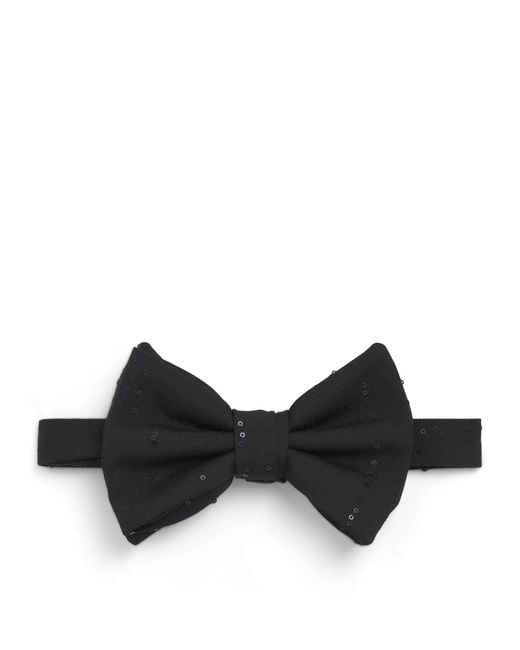 Giorgio Armani Black Large Sequin Pre-Tied Bowtie for men